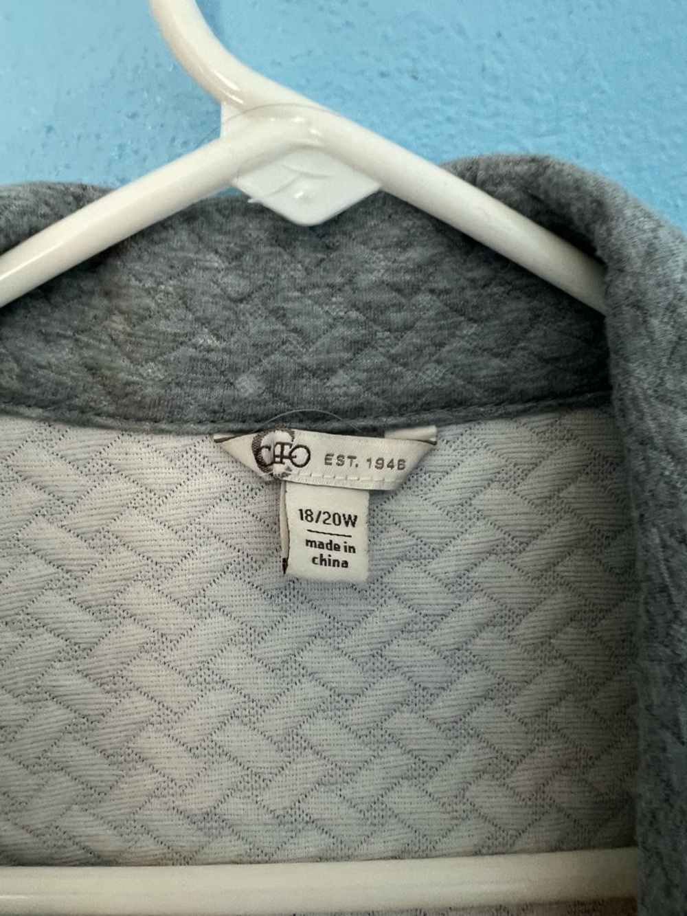 Cato Light Gray Open Front Knit Coat - Picture 3 of 4